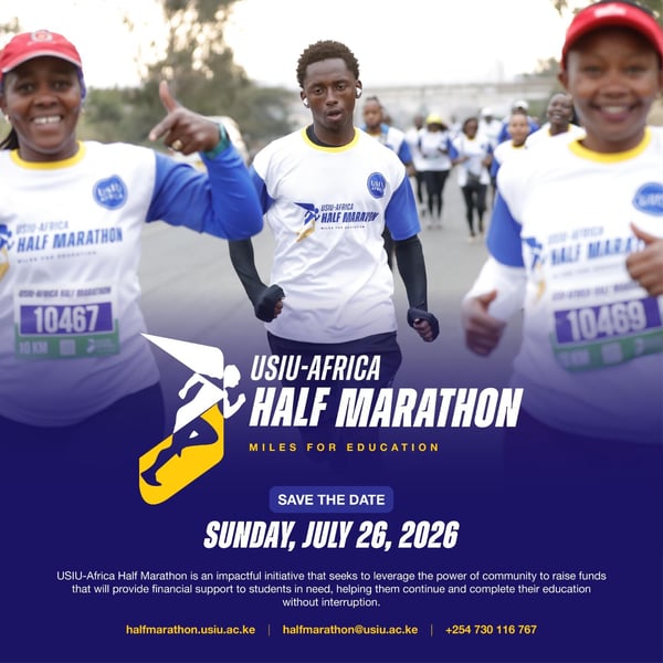 USIU-AFRICA Half Marathon - Miles for Education poster
