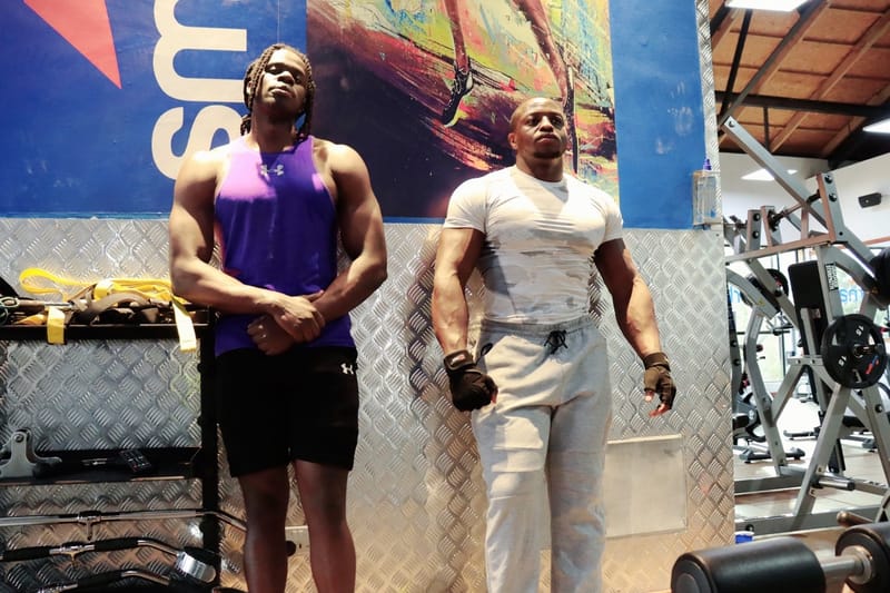Fitness influencer Anthony Gachau Njoroge with Rogers Adinda in 2019