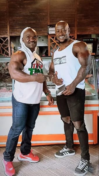 Meshack Ochieng (left) with Peter Ochino (right)