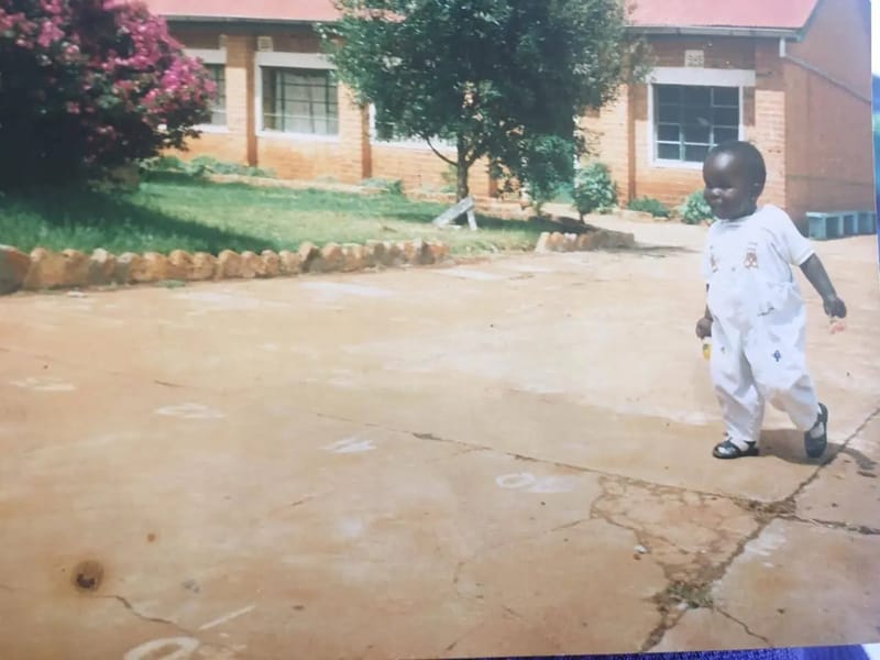 Rogers Adinda during childhood showing early signs of obesity